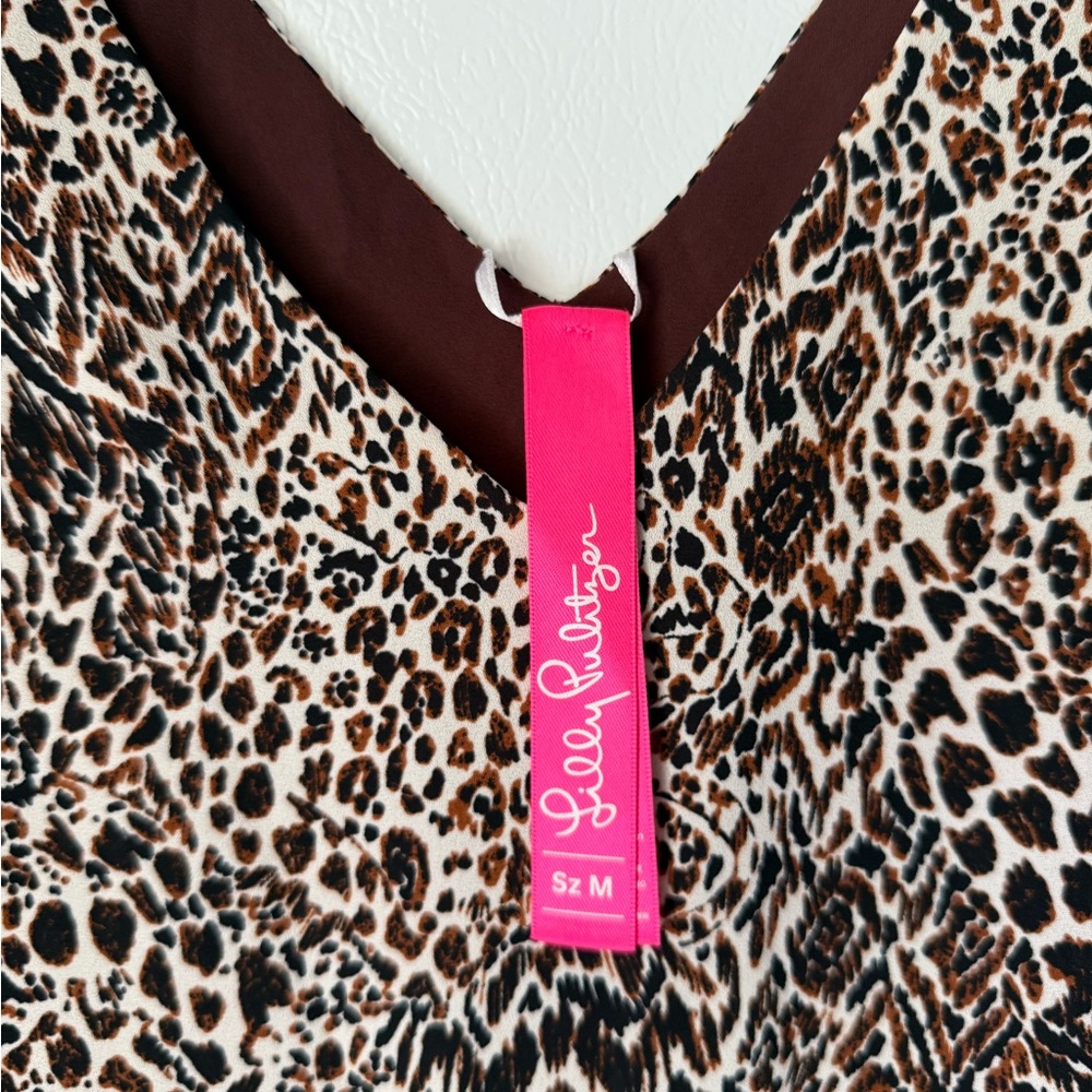 Lilly Pulitzer Leopard Print V-Neck Tank - Brown, Cream & Black - Picture 4 of 5